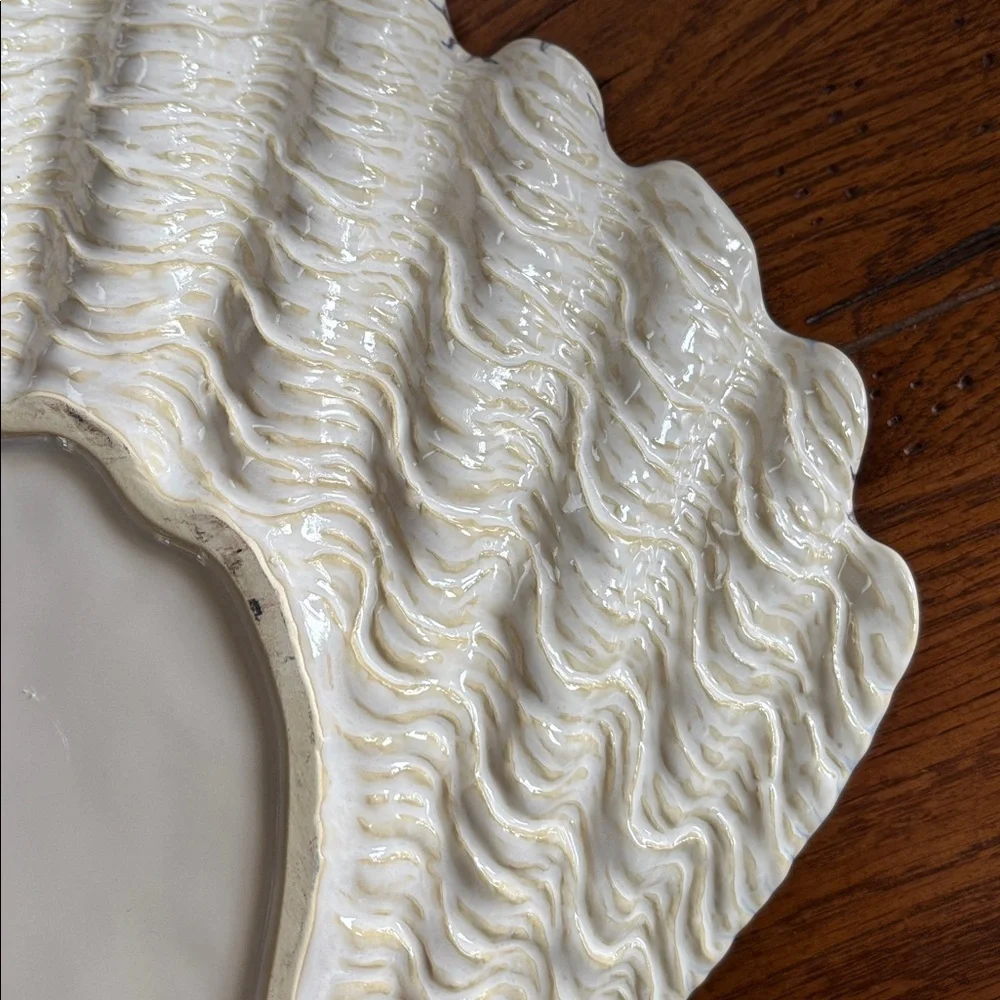 Pottery Barn Under the Sea Scallop Shell Platter Large Plate Clam Ivory 15